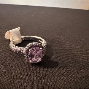 Elegant Silver and Purple Ring